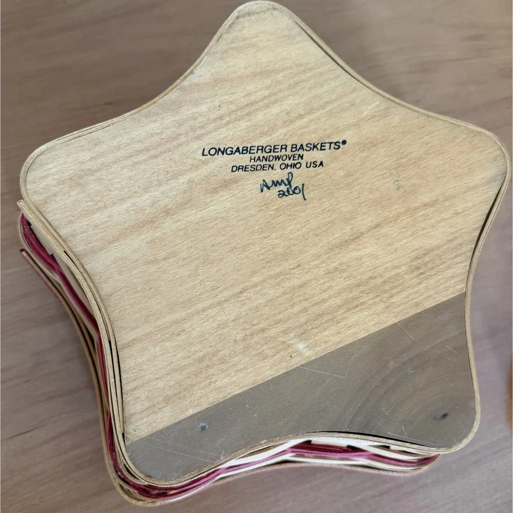 Vintage Longaberger Star Basket Christmas Shining Star Lid Liner 2001 FLAW READ